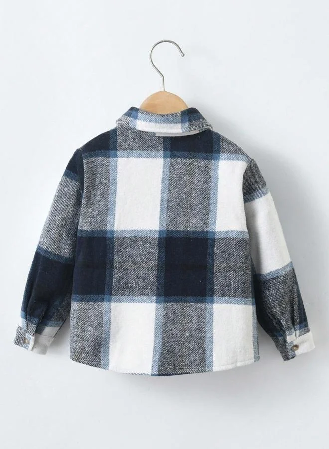 Take Two Take Two Checked Button Up Long Sleeve Jacket