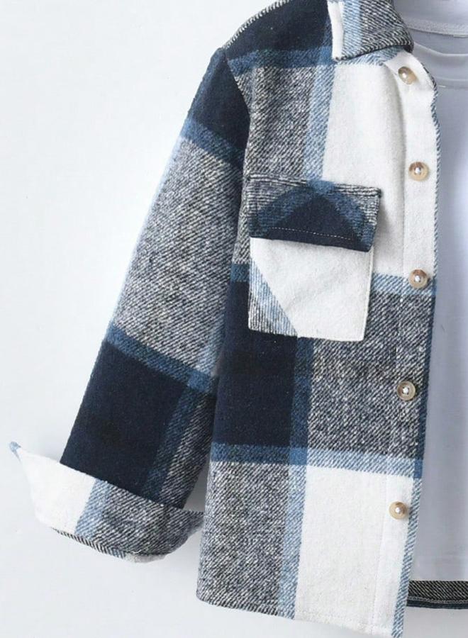 Take Two Checked Button Up Long Sleeve Jacket - Image 5