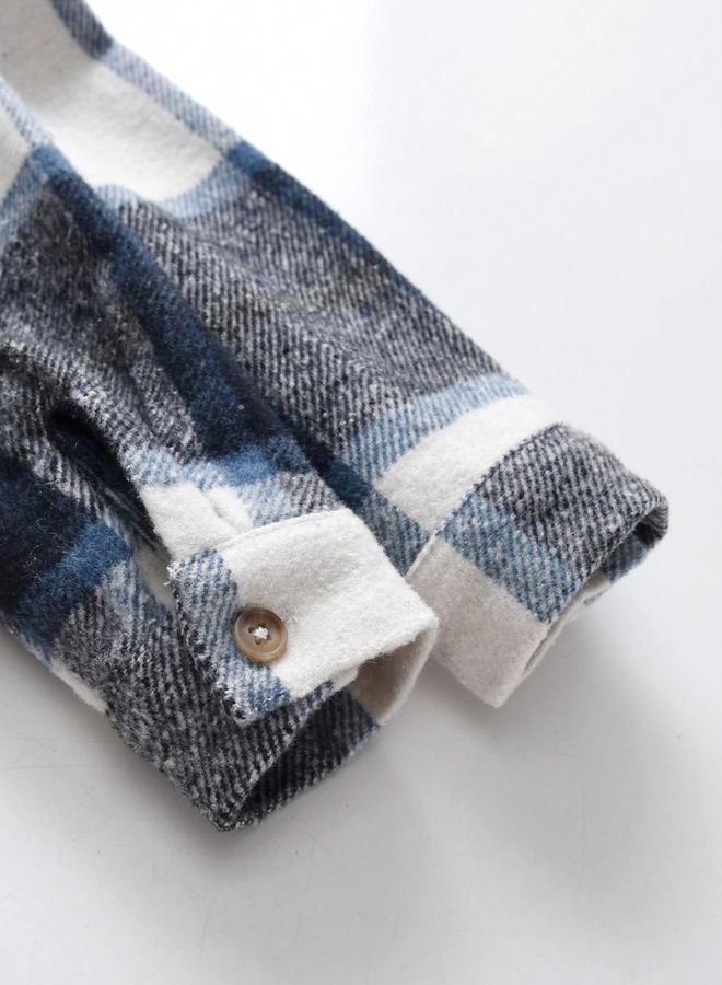 Take Two Checked Button Up Long Sleeve Jacket - Image 4