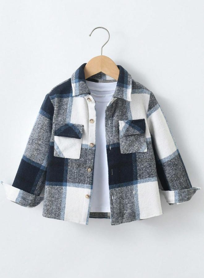Take Two Checked Button Up Long Sleeve Jacket - Image 1