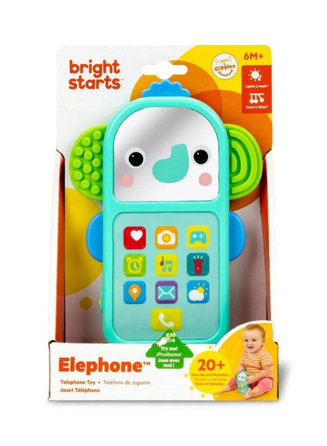 Bright Starts Elephone Telephone Toy (11.7 x 16 cm, Green/Blue) - Image 1