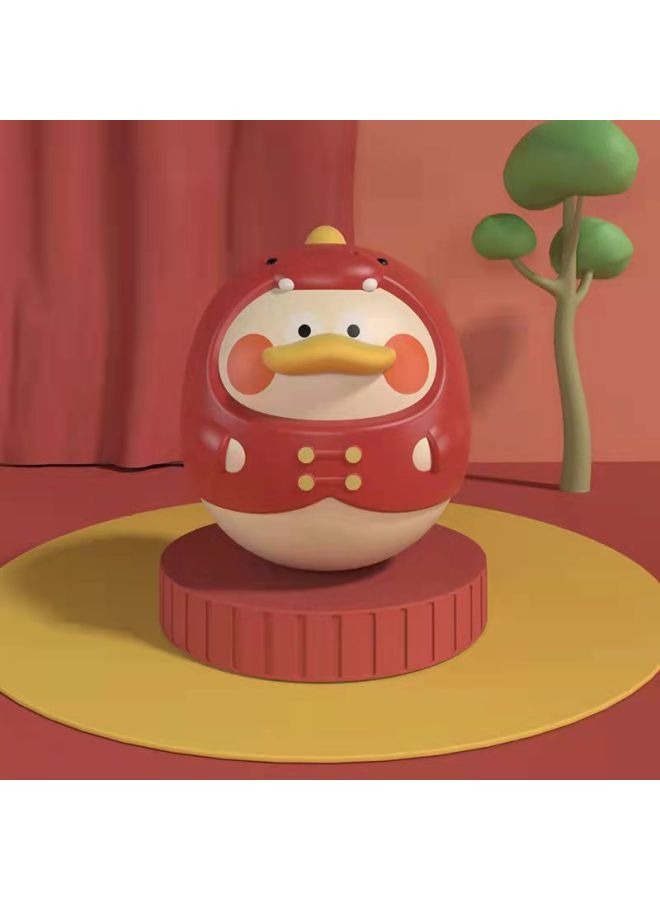 Large Tumbler Toy Baby 6 Months Baby Fun Early Education 0-1 Years Old Children's Rattle Toy-Color:Dinosaur Duck Tumbler Red (bag) - Image 1