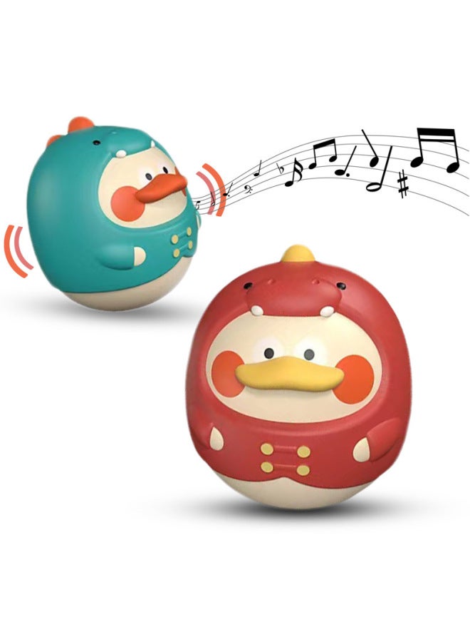 Large Tumbler Toy Baby 6 Months Baby Fun Early Education 0-1 Years Old Children's Rattle Toy-Color:Dinosaur Duck Tumbler Red (bag) - Image 2