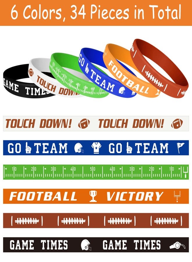 MIAHART 16 Pieces Football Theme Bracelets Silicone Wristband for Sport Theme Birthday Party Favors, 6 Styles - Image 2