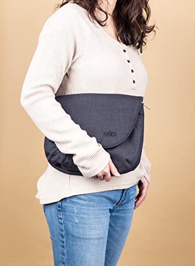 HAIKU Bliss Eco-Friendly RFID Blocking Travel Crossbody Saddle Bag, Black in Bloom - Image 4