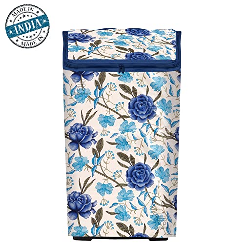 E-Retailer Washing Machine Cover for Top Load 5kg to 7.5kg | Light Weight Dustproof Cover with Zip Enclosure | Floral Fully Automatic Washer Protector for Indoor Outdoor Use | Size 23x23x35 Inch - Image 5
