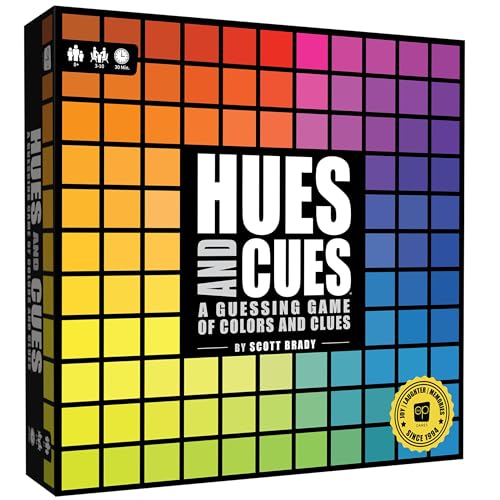 USAopoly HUES and CUES  Vibrant Color Guessing Board Game for 310 Players Ages 8 Connect Clues and Guess from 480 Color Squares - Image 1
