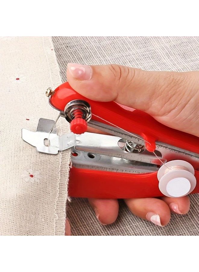 Portable Manual Sewing Machine Pink Handheld For Fabric Repairs Quick Mending Travel DIY - Image 3