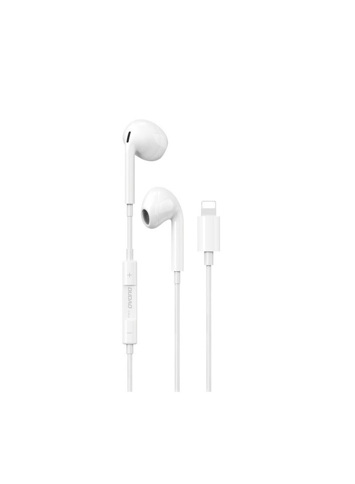 Dudao X14PROL-W1 in-ear headphones with Lightning connector white - Image 1