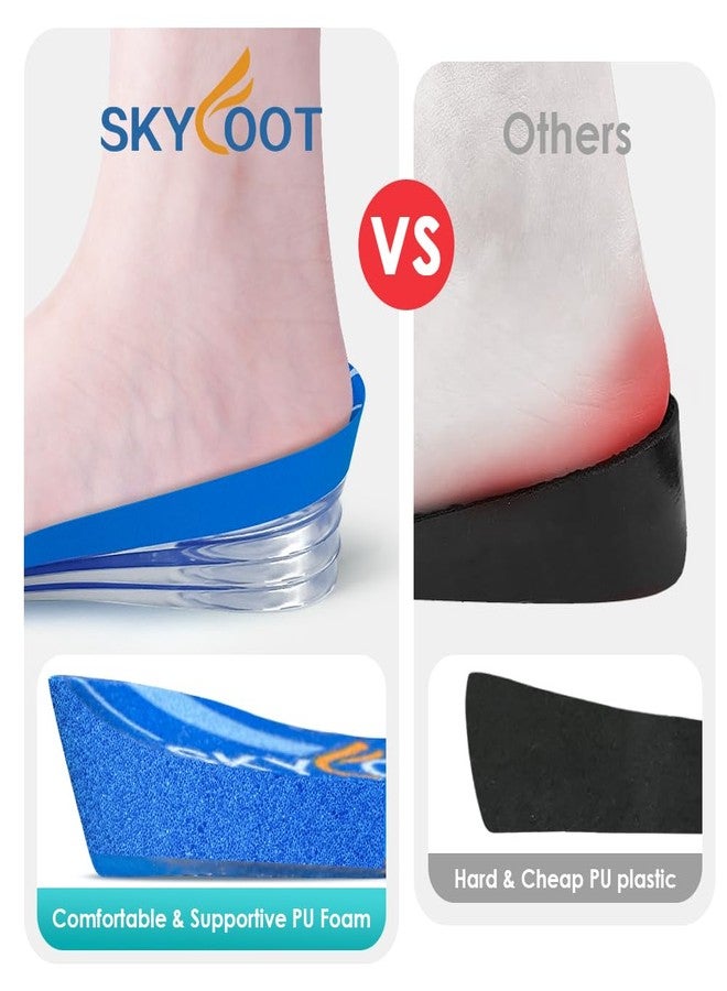 Skyfoot 4 Layers Adjustable Height Increase Insoles, 3/4 Length Shoe Lifts Heel Elevator Cushioned Inserts Up to 1.2 Inches (Blue, Large: Women 9.5-13, Men 8.5-14) - Image 2