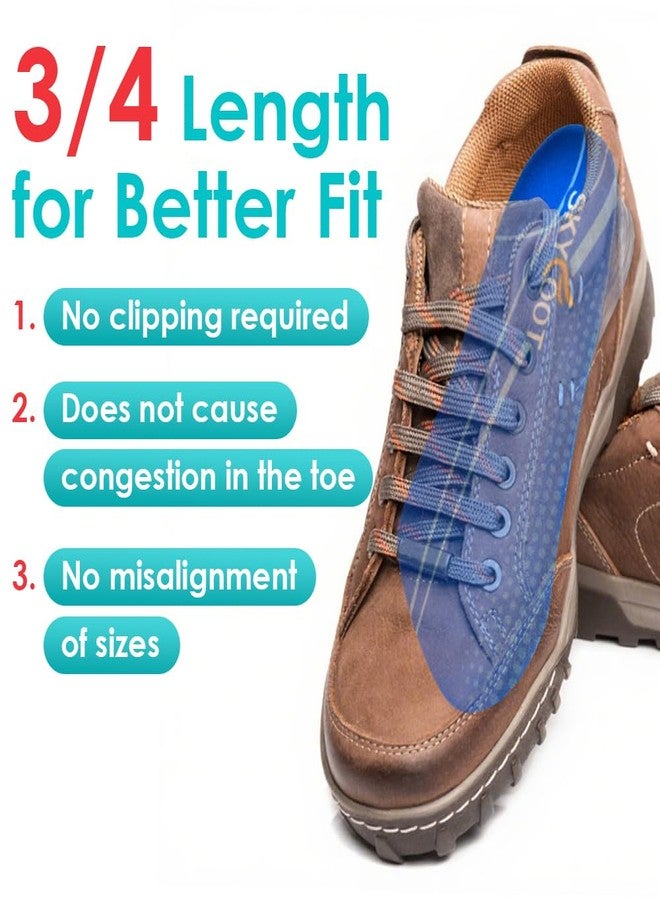 Skyfoot 4 Layers Adjustable Height Increase Insoles, 3/4 Length Shoe Lifts Heel Elevator Cushioned Inserts Up to 1.2 Inches (Blue, Large: Women 9.5-13, Men 8.5-14) - Image 3