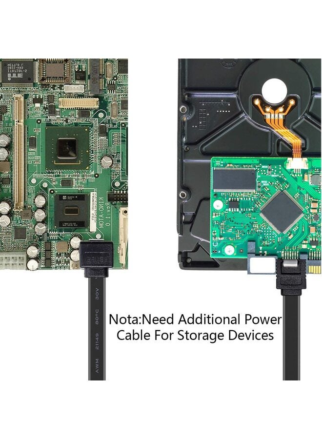 LAMAY 6PCS SATA Cable III, 6 Pack SATA Cable III 6Gbps 90 Degree Right Angle with Locking Latch 15.6 Inch for SATA HDD, SSD, CD Driver CD Writer Black - Image 5