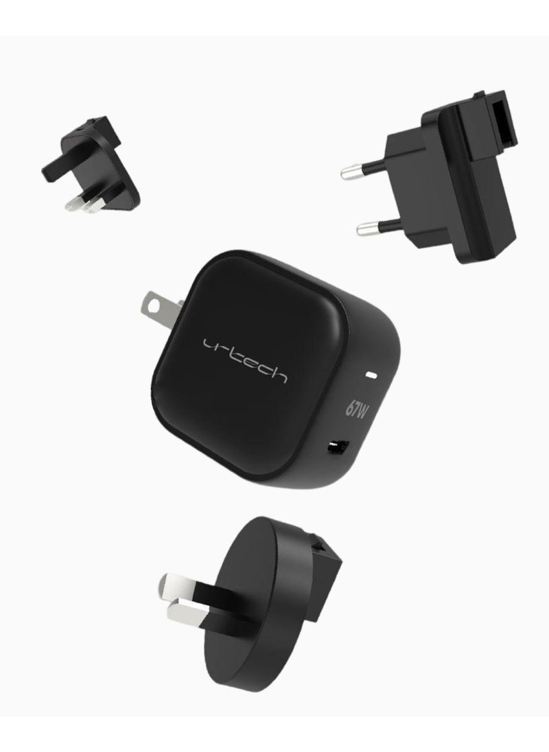 urtech URTECH 67W GaN Pro Executive Charger | Ultra-Compact Global Travel Power Adapter | Premium Fast Charging for MacBook, iPhone & Premium Devices  - Image 1