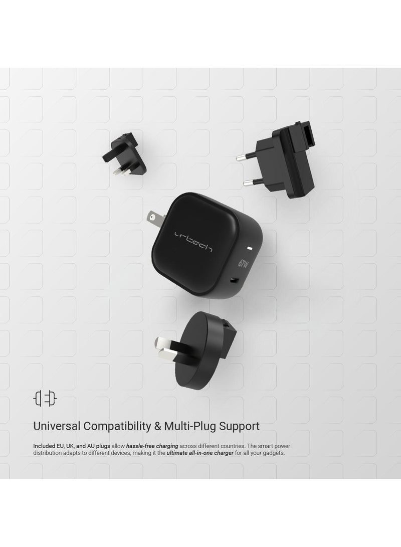 urtech URTECH 67W GaN Pro Executive Charger | Ultra-Compact Global Travel Power Adapter | Premium Fast Charging for MacBook, iPhone & Premium Devices - Image 2