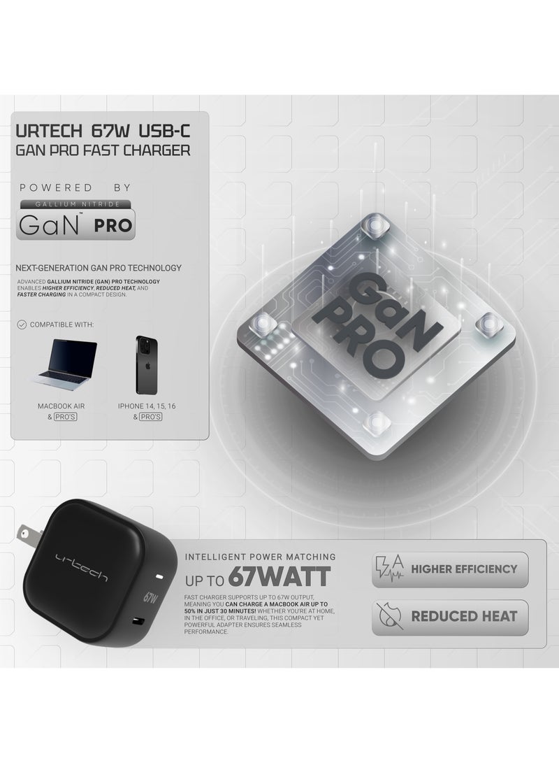 urtech URTECH 67W GaN Pro Executive Charger | Ultra-Compact Global Travel Power Adapter | Premium Fast Charging for MacBook, iPhone & Premium Devices - Image 4