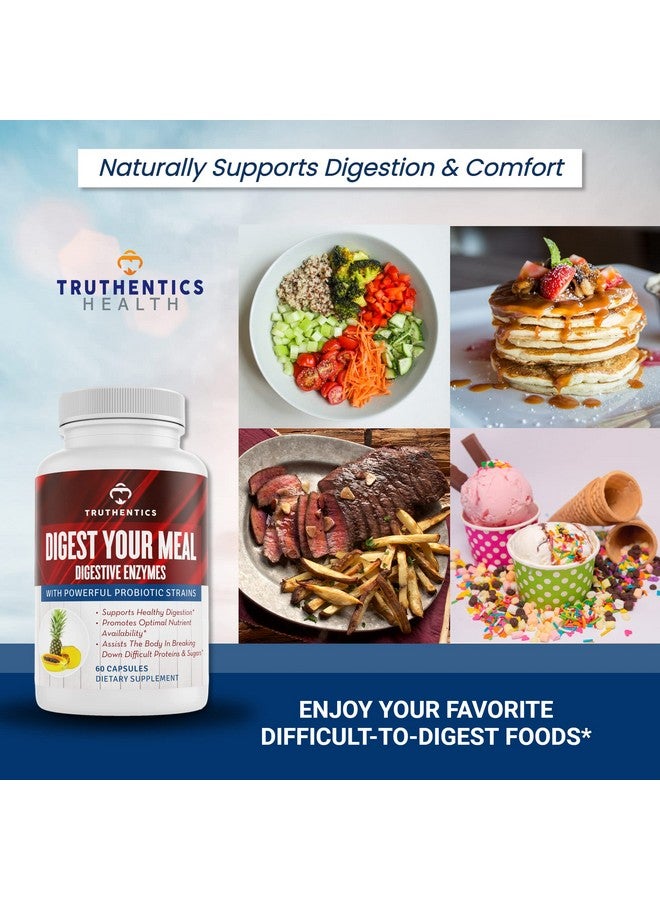 TRUTHENTICS Digestive Enzymes Plus Probiotics & Prebiotics with Bromelain, Lactase, Galactosidase, Acidophilus - Vegan Digestion Aid, Constipation Bloating & Gas Relief for Men & Women - 60 Capsules - Image 5