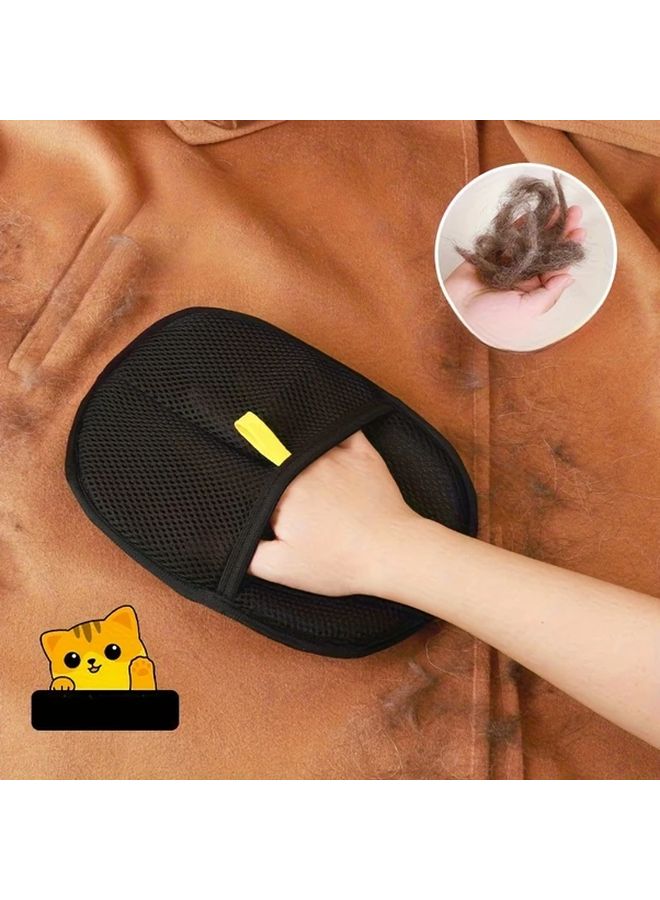1pc Double Sided Pet Hair Removal Glove Reusable Washable For Dog Cat Fur - Image 1