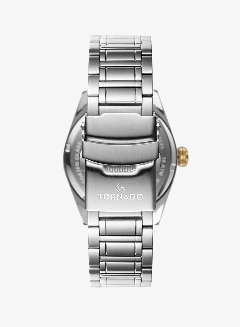 Tornado  Men's Solid stainless steel with Polished and brushed links. 3H with date Display Watch T8007-SBSHG - 42mm mm for Men | Best Price UAE
