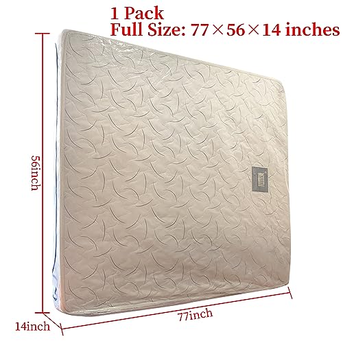 JUNESHE Full Mattress Bag for Moving and Storage Cover -5 Mil Zipper Plastic Waterproof Mattress Storage Bag,77x56x14 inches,1 Pack - Image 2