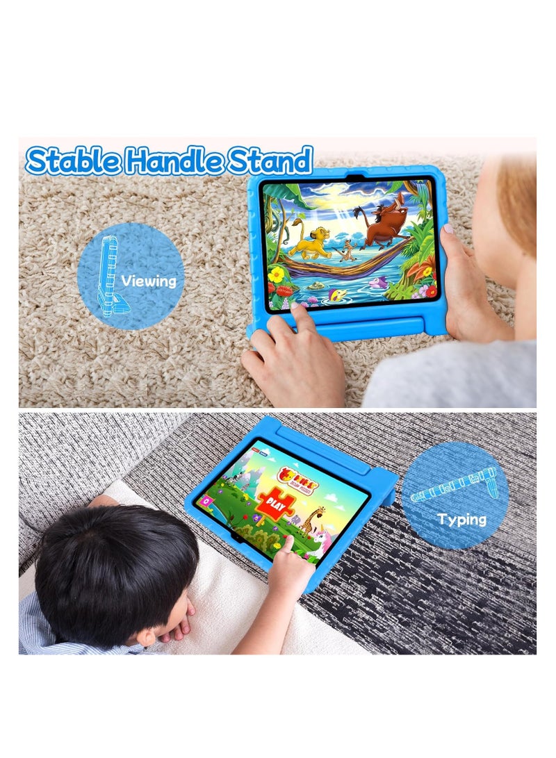 Super Protection Kids iPad 10th Gen Case with Pencil Holder Practical Handle Stand Shockproof iPad Cover for iPad Pro 11 M4 2024 and iPad Air 11 M2 2024 and iPad Air 11 M3 2025, Blue  - Image 1