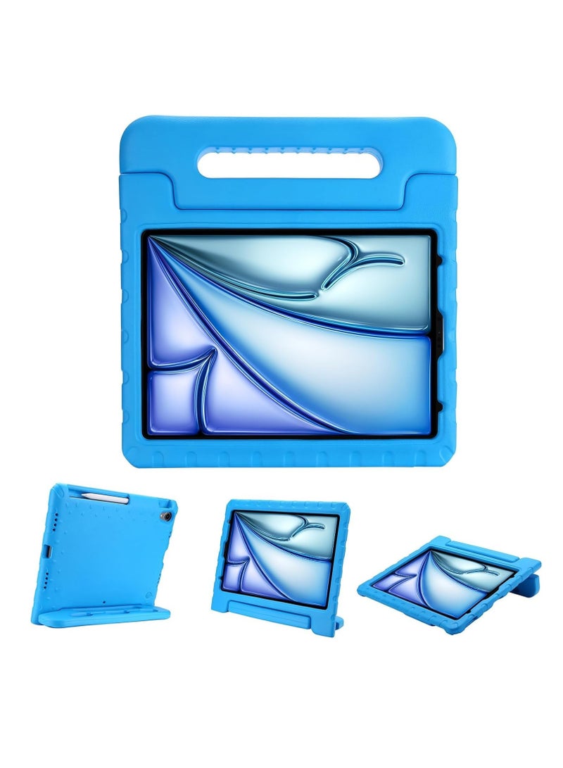 Super Protection Kids iPad 10th Gen Case with Pencil Holder Practical Handle Stand Shockproof iPad Cover for iPad Pro 11 M4 2024 and iPad Air 11 M2 2024 and iPad Air 11 M3 2025, Blue  - Image 2