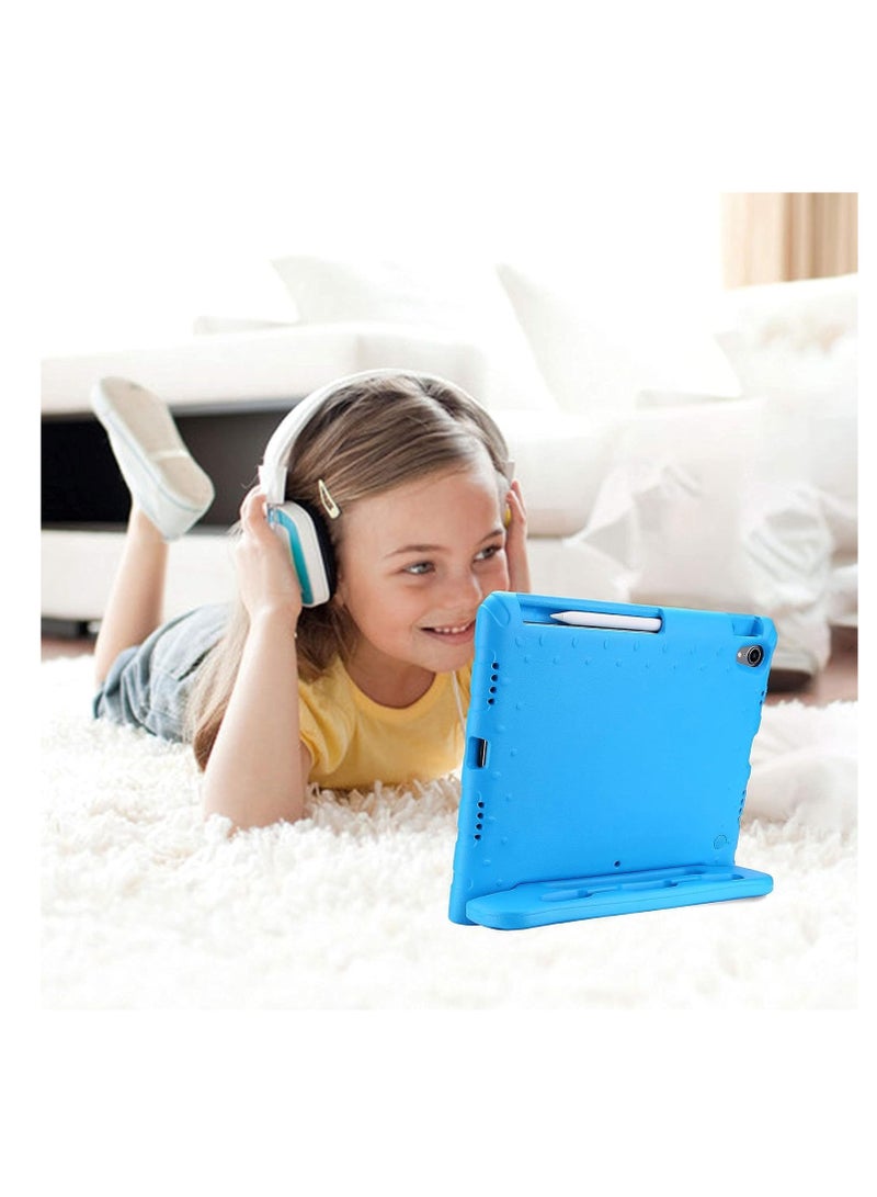 Super Protection Kids iPad 10th Gen Case with Pencil Holder Practical Handle Stand Shockproof iPad Cover for iPad Pro 11 M4 2024 and iPad Air 11 M2 2024 and iPad Air 11 M3 2025, Blue  - Image 5