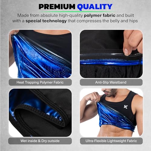 Kewlioo Men's Heat Trapping Pullover Sweat Enhancing Vest - Sauna Suit Shirt Compression Vest Shapewear Top for Gym Exercise - Image 5