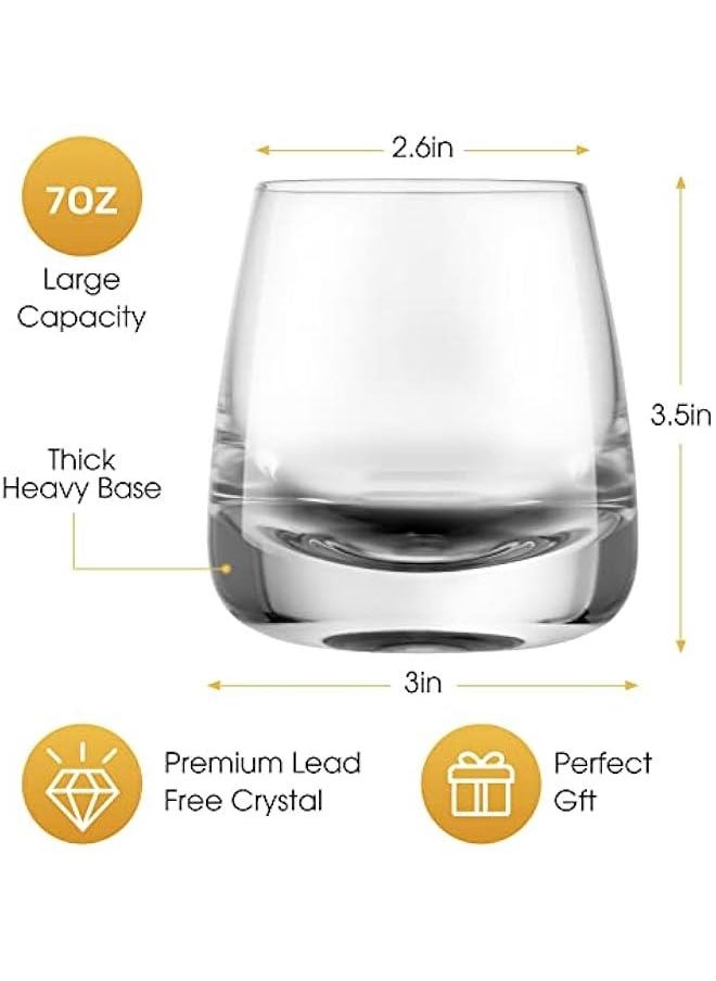 Generic - Crystal Whiskey Glasses Premium Old Fashioned Cocktails Glasses-Thick Weighted Bottom Rocks Glasses Hand Blown Scotch Glasses Set of 2  for Cocktail, Bourbon, Scotch Manhattans - Image 1