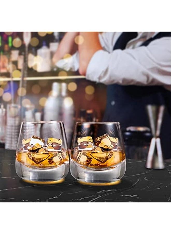 Generic - Crystal Whiskey Glasses Premium Old Fashioned Cocktails Glasses-Thick Weighted Bottom Rocks Glasses Hand Blown Scotch Glasses Set of 2  for Cocktail, Bourbon, Scotch Manhattans - Image 1