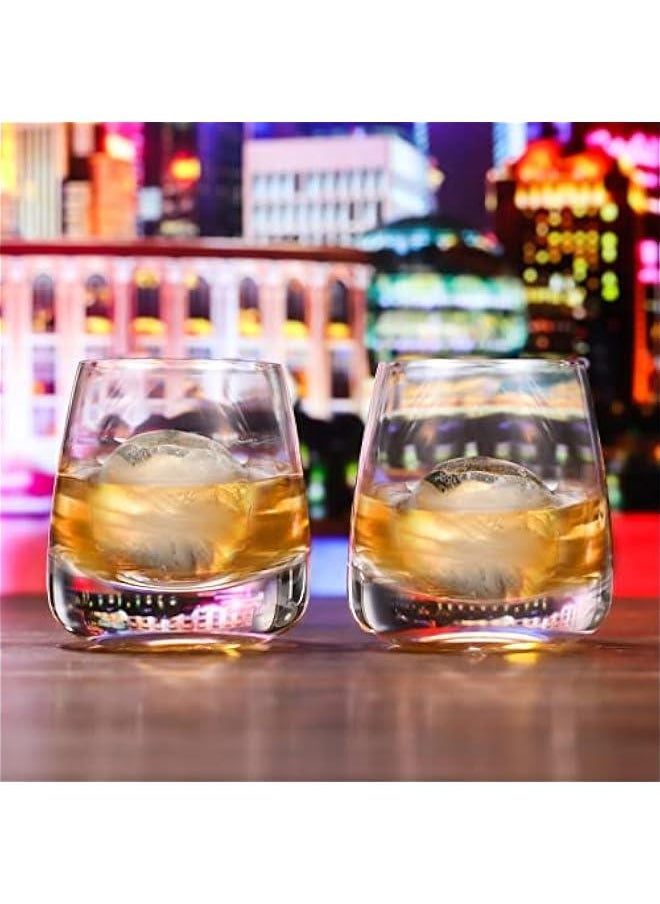 Generic - Crystal Whiskey Glasses Premium Old Fashioned Cocktails Glasses-Thick Weighted Bottom Rocks Glasses Hand Blown Scotch Glasses Set of 2  for Cocktail, Bourbon, Scotch Manhattans - Image 1