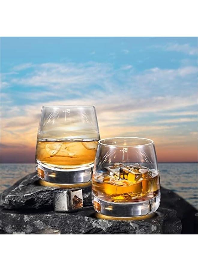 Generic - Crystal Whiskey Glasses Premium Old Fashioned Cocktails Glasses-Thick Weighted Bottom Rocks Glasses Hand Blown Scotch Glasses Set of 2  for Cocktail, Bourbon, Scotch Manhattans - Image 1
