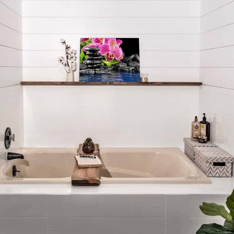 C8BUSIS Canvas Print Wall Art Spotted Orchid Flower Meditation Zen Spa Pebbles Nature Wilderness Photography Realism Rustic Landscape Colorful Multicolor for Living Room, Bedroom, Office 12" X 16" x 1 Panel - Image 4