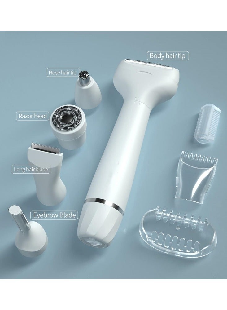Bikini Electric Shaver for Women 5 in 1 Electric Rechargeable Epilator Lady Painless Hair Remover for Bikini Area/Nose/Armpit/Eyebrow/Facial - Image 3