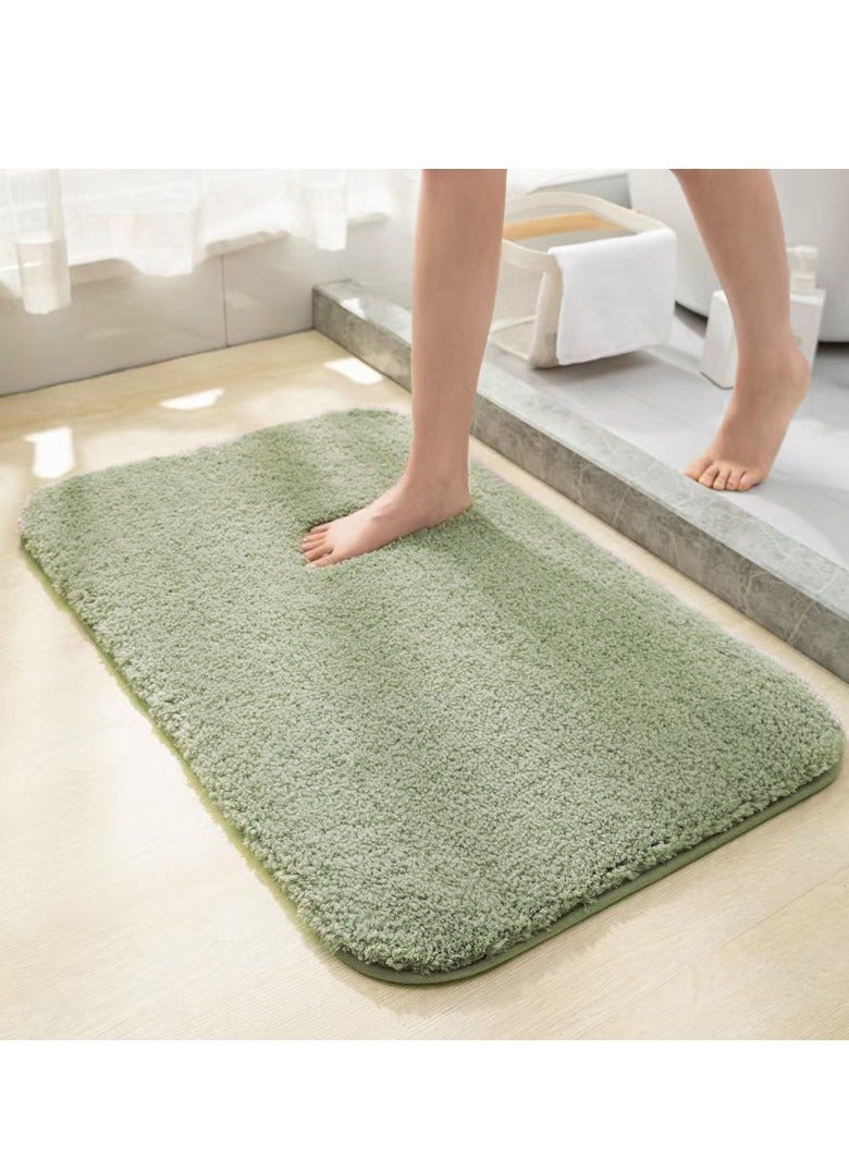 Bathroom mat, water absorbent, non-slip rug, toilet mat, shower mat, bedroom carpet, green, 40×60cm - Image 1