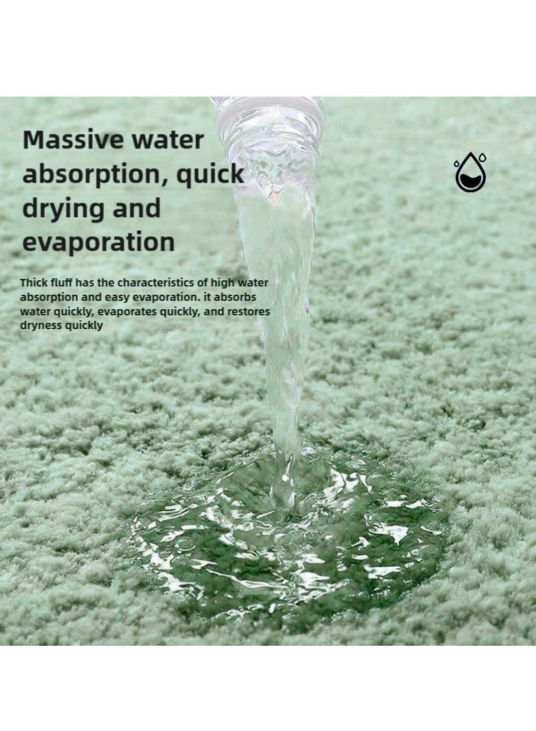 Bathroom mat, water absorbent, non-slip rug, toilet mat, shower mat, bedroom carpet, green, 40×60cm - Image 3