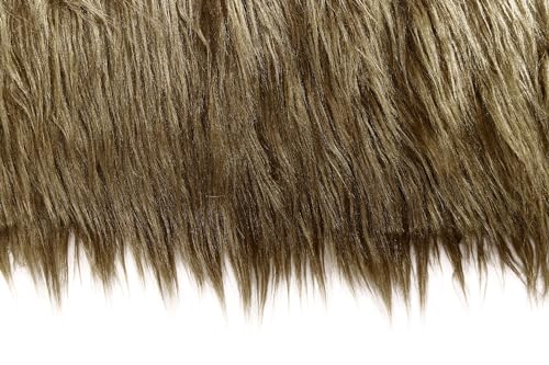 FOLGOS Shaggy Plush Faux Fur Fabric Precut Strips Fluffy Fuzzy Craft Furr for Gnomes Beard Hair Cosplay Costume Dwarf Decoration (Dark Brown, 2x60 inch) - Image 4