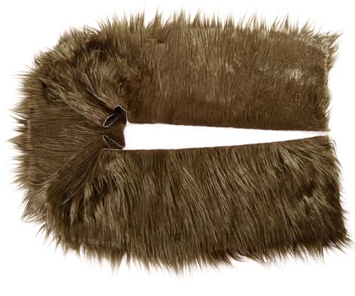 FOLGOS Shaggy Plush Faux Fur Fabric Precut Strips Fluffy Fuzzy Craft Furr for Gnomes Beard Hair Cosplay Costume Dwarf Decoration (Dark Brown, 2x60 inch) - Image 5