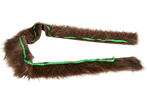 FOLGOS Shaggy Plush Faux Fur Fabric Precut Strips Fluffy Fuzzy Craft Furr for Gnomes Beard Hair Cosplay Costume Dwarf Decoration (Dark Brown, 2x60 inch) - Image 3