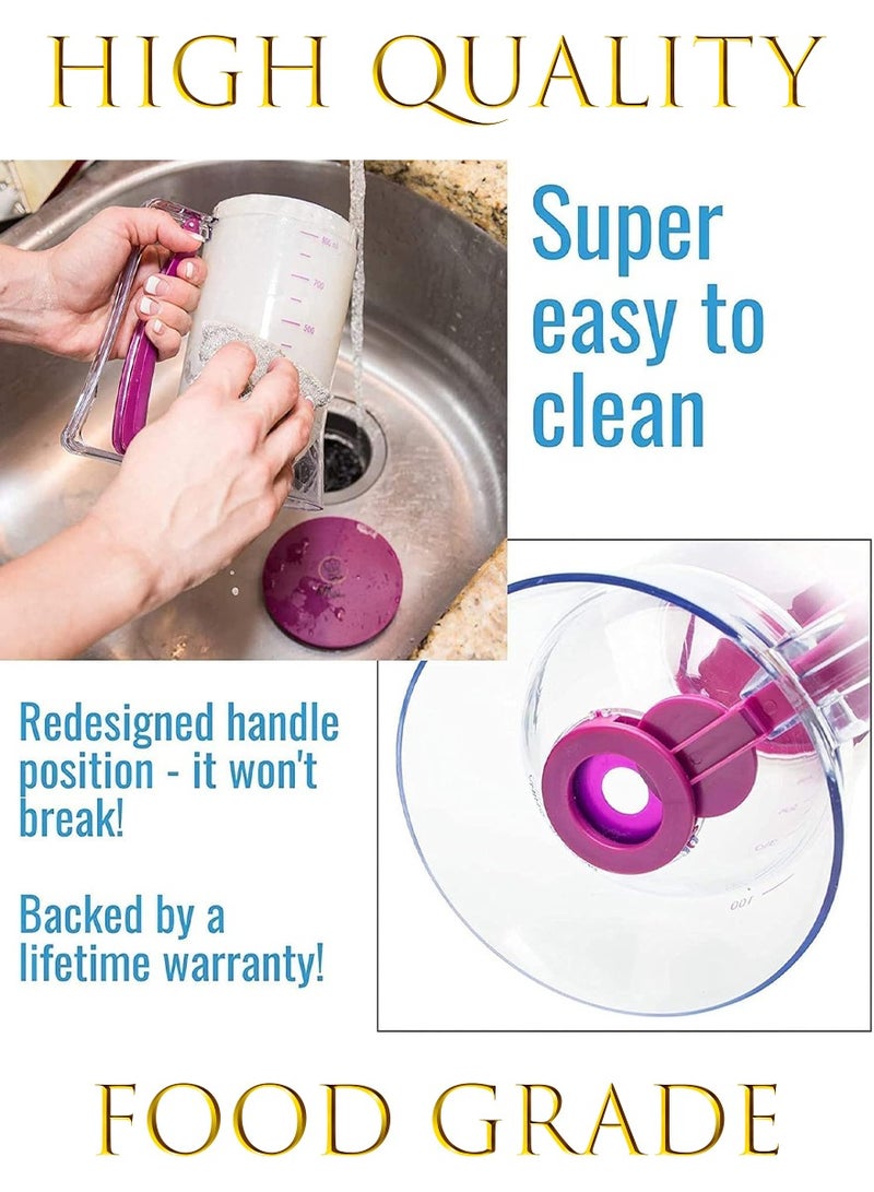 ISHWAZ Pancake Batter Dispenser with Squeeze Handle & Measuring Label, 900ml Batter Maker Machine Perfect for Cupcakes, Waffles, Muffin, Cookie, Crepes and Cakes, Milk Spreader Butter Dispenser Funnel - Image 3