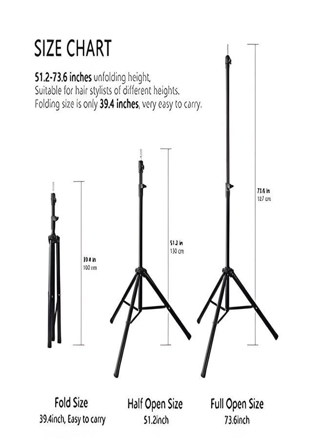 Sweetpea®Adjustable Mannequin Head Tripod Stand Salon Hair Hairdressing Training Display Stand Holder Dummy Wig Head Tools Accessories - Image 2