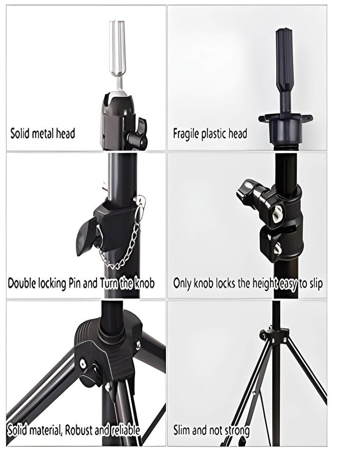 Sweetpea®Adjustable Mannequin Head Tripod Stand Salon Hair Hairdressing Training Display Stand Holder Dummy Wig Head Tools Accessories - Image 4
