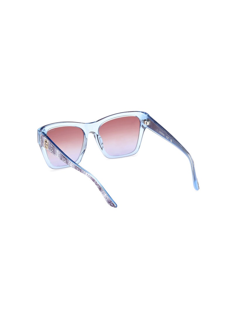 GUESS Women's UV Protection Square Shape Sunglasses - GU0011384F55 - Lens Size: 55 Mm - Shiny Light Blue - Image 3