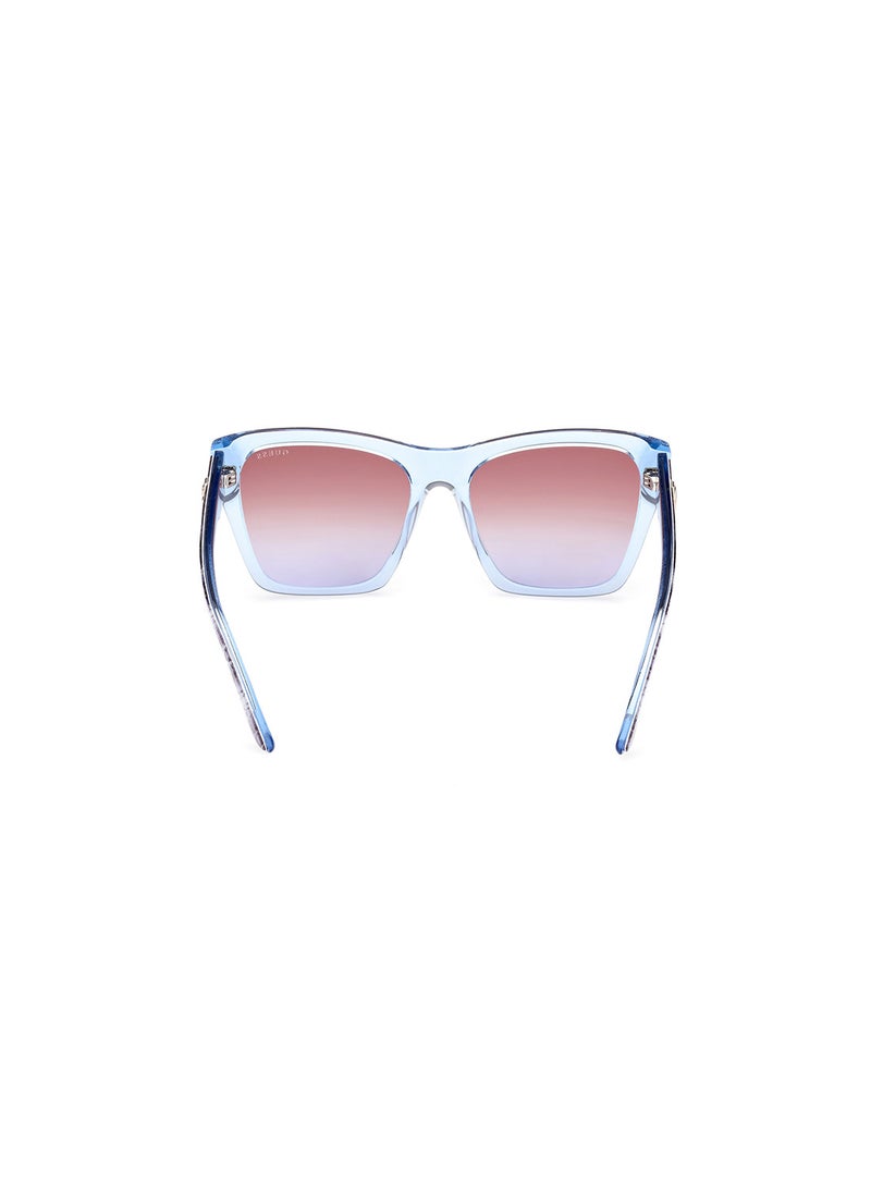 GUESS Women's UV Protection Square Shape Sunglasses - GU0011384F55 - Lens Size: 55 Mm - Shiny Light Blue - Image 4