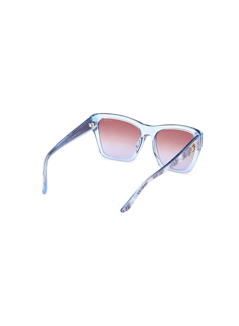 GUESS Women's UV Protection Square Shape Sunglasses - GU0011384F55 - Lens Size: 55 Mm - Shiny Light Blue - Image 5