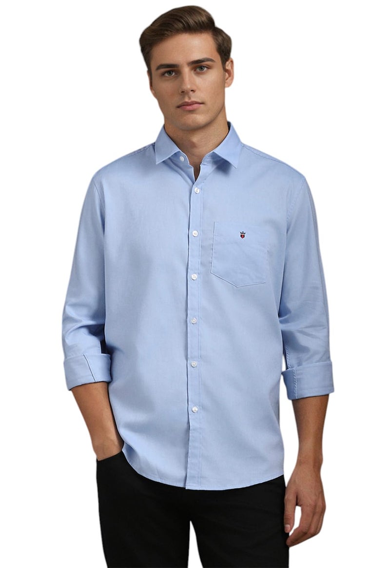Louis Philippe Men's Cotton Solid Slim Fit Shirt (Lysfcslbg39926_Light Blue,42 - Image 1