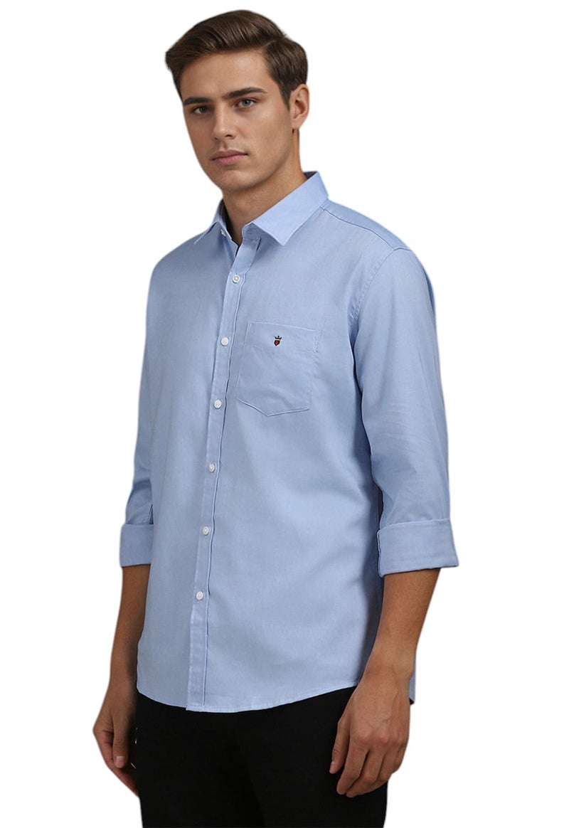 Louis Philippe Men's Cotton Solid Slim Fit Shirt (Lysfcslbg39926_Light Blue,42 - Image 2