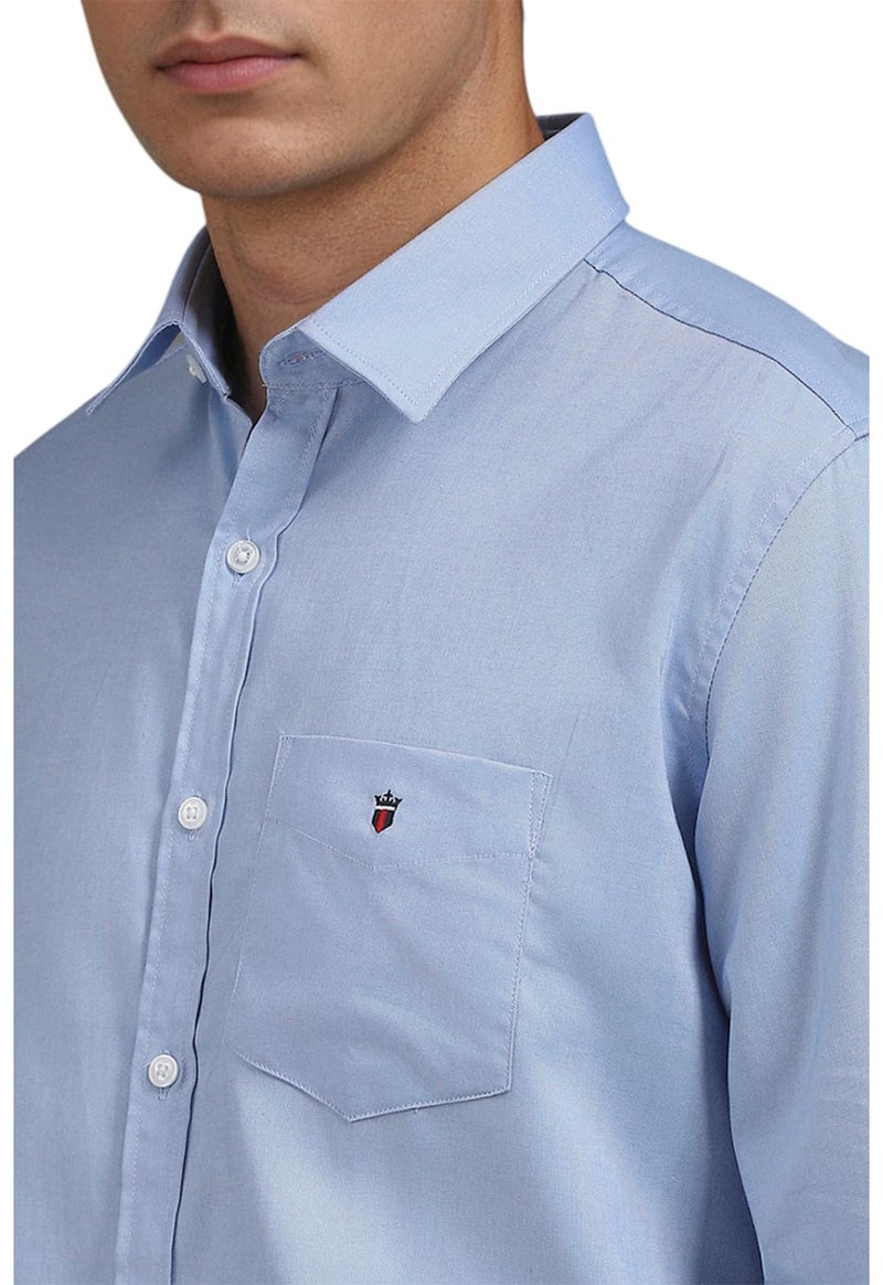 Louis Philippe Men's Cotton Solid Slim Fit Shirt (Lysfcslbg39926_Light Blue,42 - Image 4