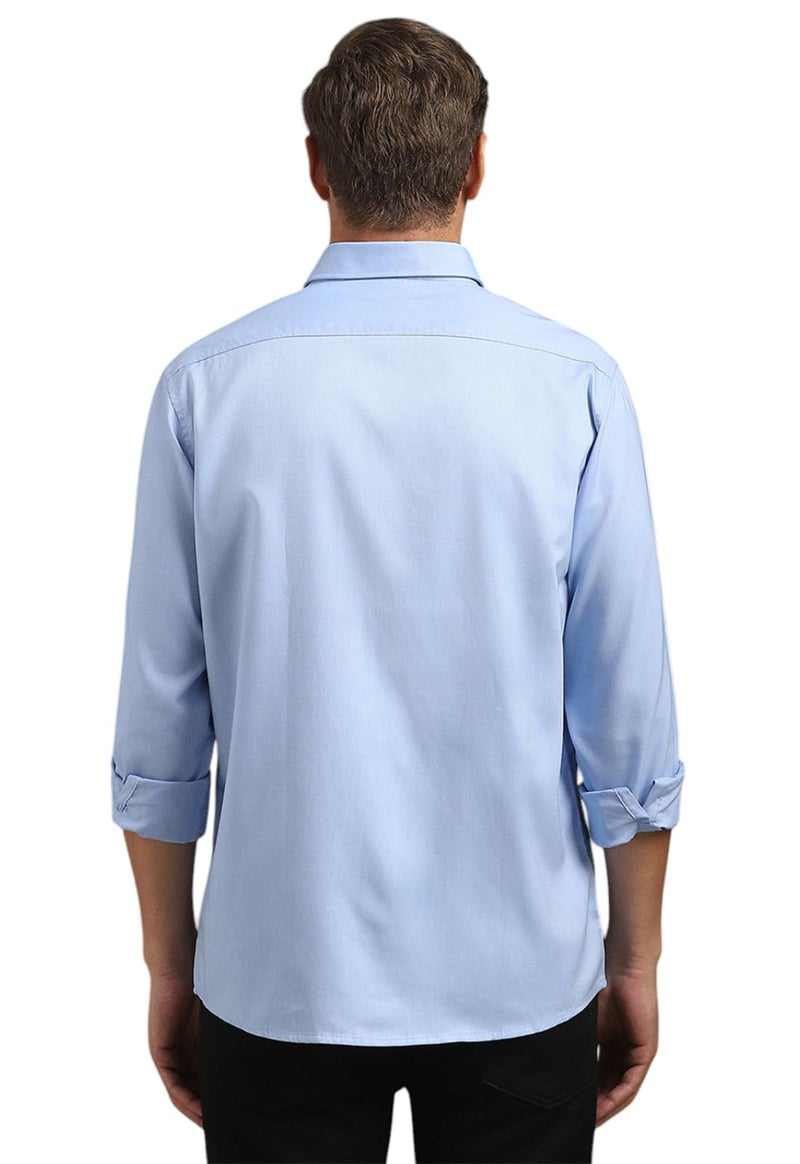 Louis Philippe Men's Cotton Solid Slim Fit Shirt (Lysfcslbg39926_Light Blue,42 - Image 3