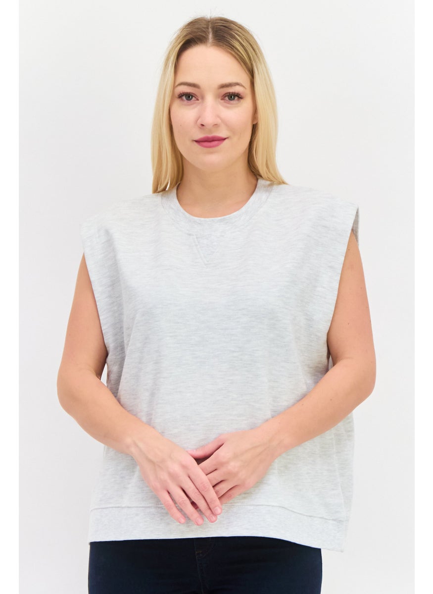 Women Crew Neck Sleeveless Heather Vest, Grey - pzsku/ZA95B74B472EA5F898EB3Z/45/_/1737643142/aa03d75b-95dc-48c2-8b94-c9987864224b