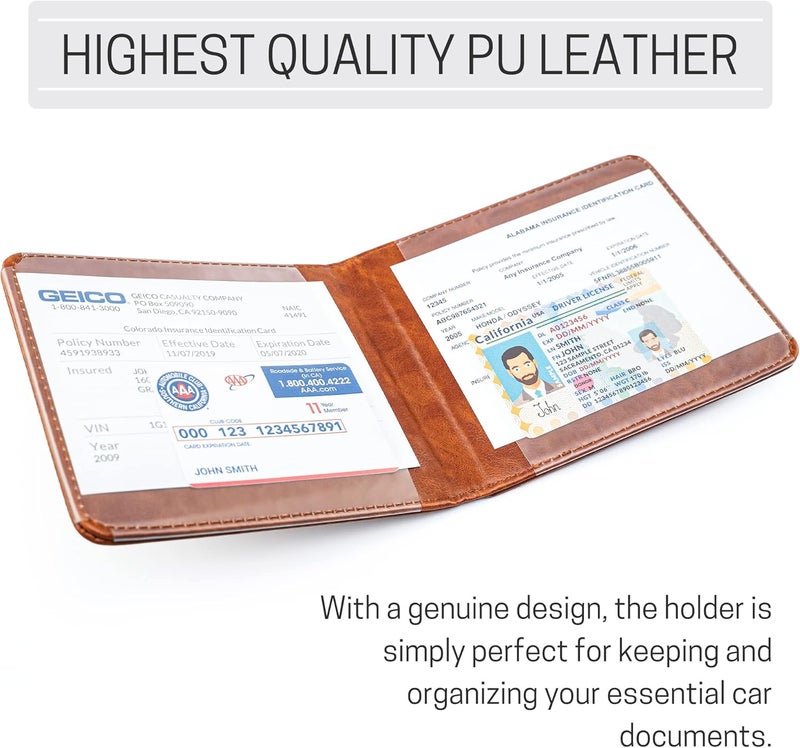 CANOPUS Car Registration and Insurance Holder, Magnetic Closure, Embossed Card Document Holder, Vehicle Glove Box Organizer, Wallet for Auto, SUV, Motorcycle, Truck, Waterproof, SUV Model - Image 2